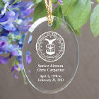U.S. Army Memorial Personalized Oval Glass Ornament